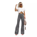 Damen Modische Hochbund-Flared-Jeans R&B