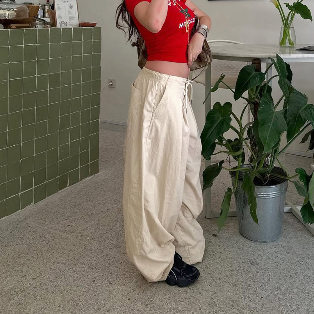 Damen Luftige High-Waist-Hosen R&B