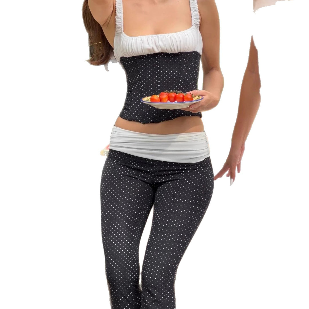 Damen Corsagenoberteil mit taillierter Hose im Punkte-Design R&B