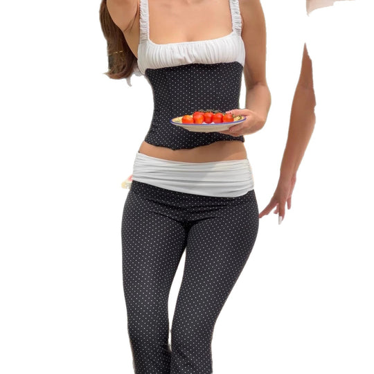 Damen Corsagenoberteil mit taillierter Hose im Punkte-Design R&B