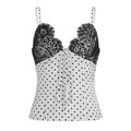 Damen Sexy Spitzen-Trägertop mit gepunktetem Design R&B