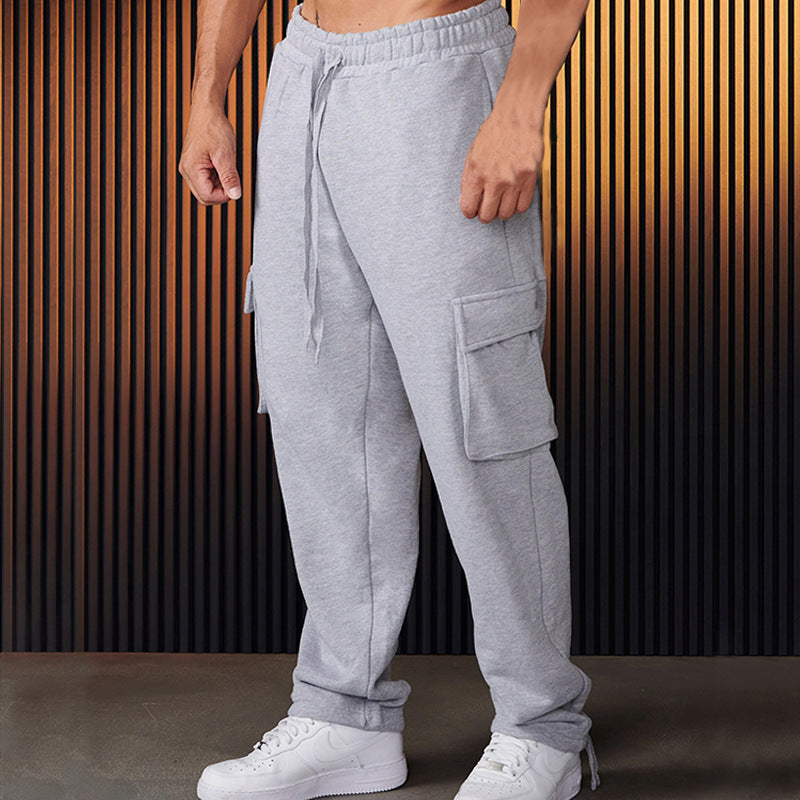 Herren entspannte Cargo-Hose mit praktischem Taschen-Design und elastischem Bund R&B