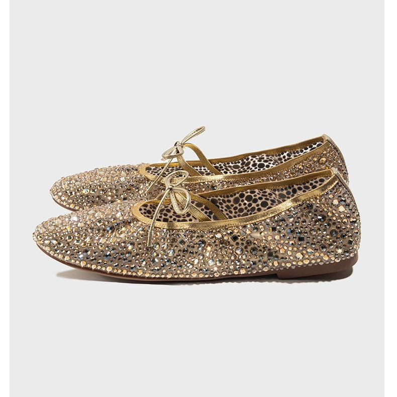 Damen Ballerinas mit funkelndem Strassdesign und bequemer Innensohle R&B