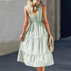 Damen Langarm-Etuikleid mit Knopfleiste und gestreiftem Design R&B