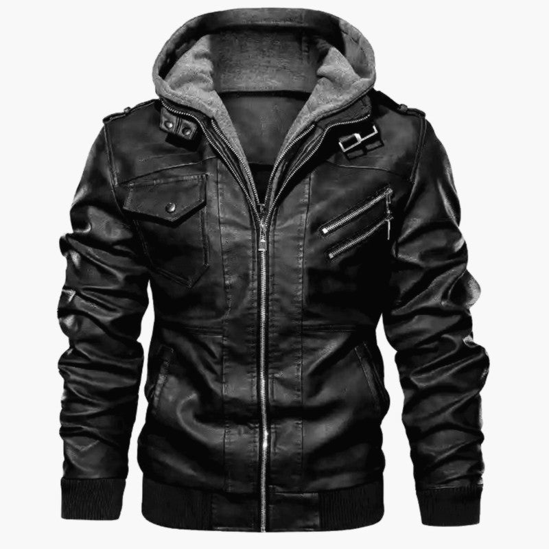 Herren lässige jacke mit abnehmbarer Kapuze und funktionalen Taschen R&B