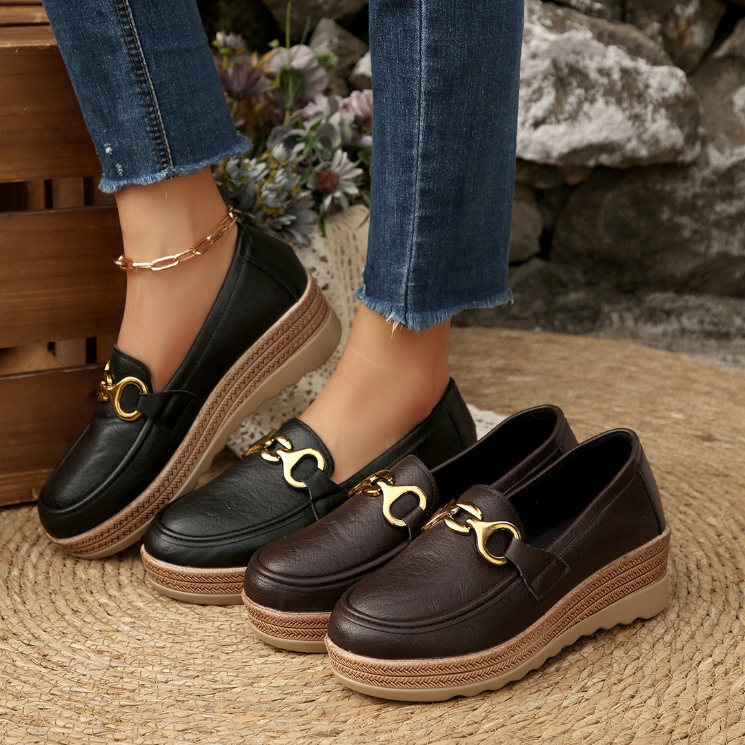 Damen Schicke Loafers mit modischem Kork-Detail und rutschfester Sohle R&B