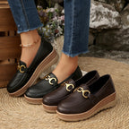 Damen Schicke Loafers mit modischem Kork-Detail und rutschfester Sohle