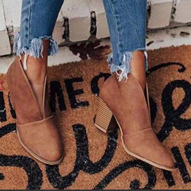 Damen modische Ankle Boots mit offenem Design und blockierendem Absatz R&B