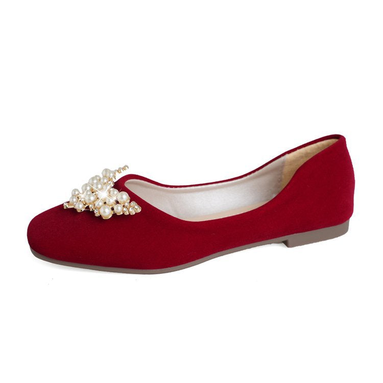 Damen elegante Ballerinas mit funkelndem Schleifen-Design und edlen Strassverzierungen R&B