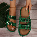 Damen Komfortable Clogs mit doppeltem Klettverschluss und modischem Design R&B
