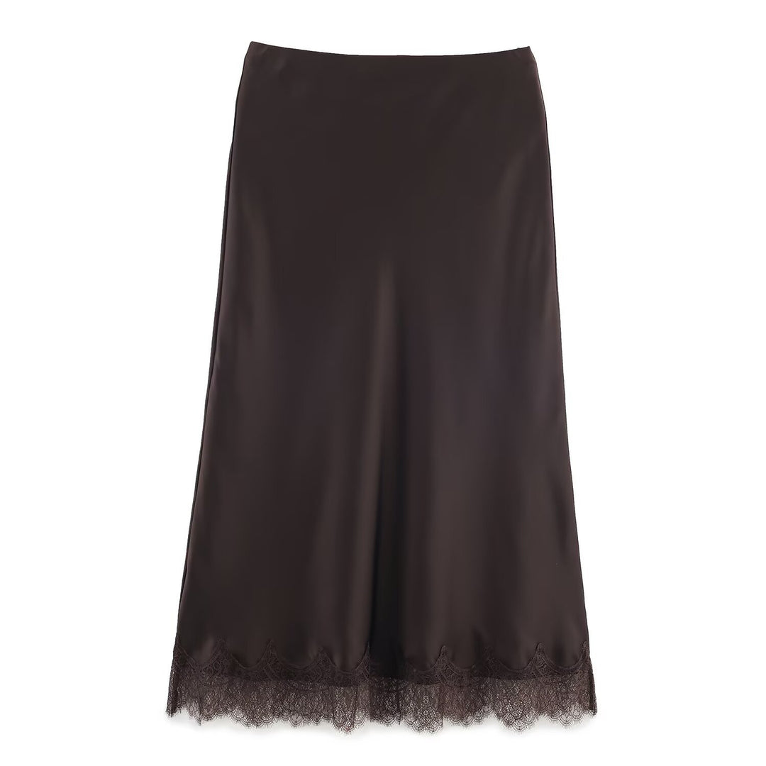 Damen elegantes Nachthemd mit zarter Spitzenverzierung R&B