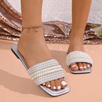 Damen Elegante Perlen-Sandalen R&B