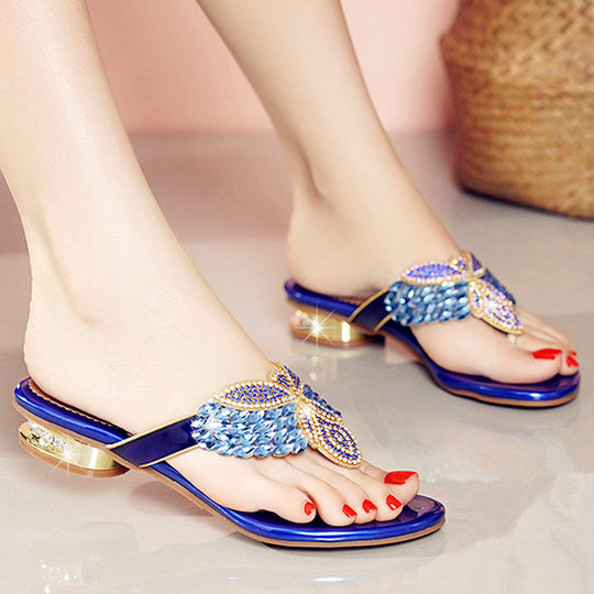 Damen Glamouröse Zehentrenner-Sandalen mit eleganten Schmuckdetails R&B