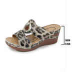 Damen Wedge-Sandalen mit modischem Tierfell-Design und anatomischer Fußbettung R&B