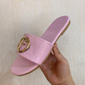 Damen Glamouröse Slide-Sandalen mit stylischem Logo-Akzent R&B