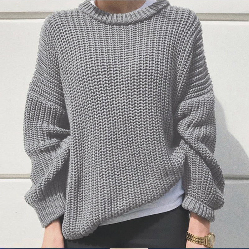 Damen oversized Strickpullover mit strukturierter Verarbeitung R&B
