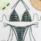 Damen Triangel-Bikini-Set mit verstellbaren Schnürdetails R&B