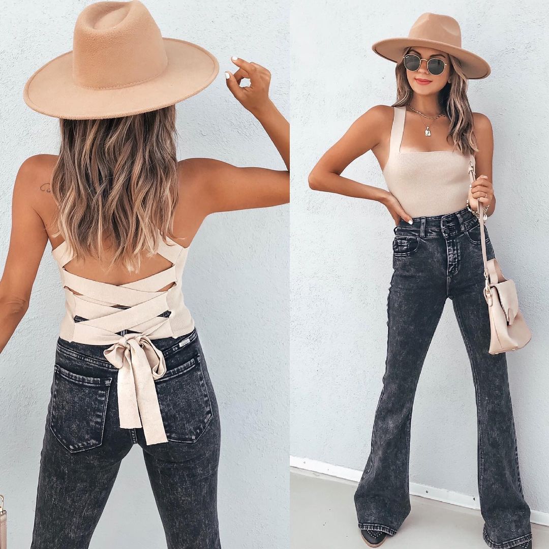 Damen Bootcut Jeans