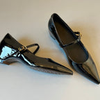 Damen Ballerinas mit elegantem Riemchen und spitzem Zehenbereich