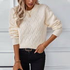 Damen Strickpullover mit modernem Strukturmuster und bequemer Passform