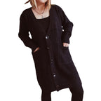 Damen Grobstrickjacke mit modernen Knopfdetails und lässigem Schnitt R&B