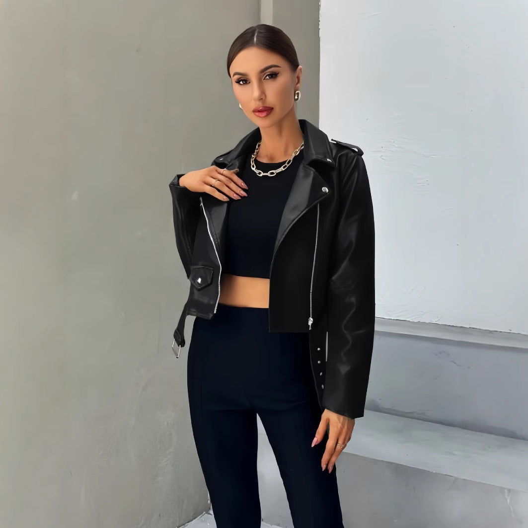 Damen cropped Bikerjacke R&B