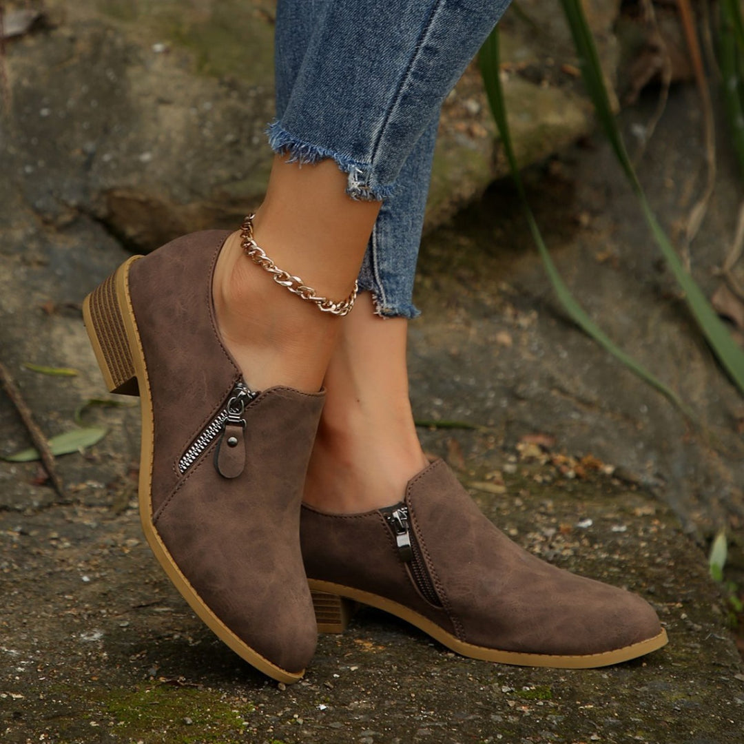 Damen modische Stiefeletten mit elegantem Reißverschlussdesign R&B