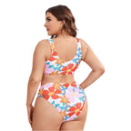 Damen Hochgeschnittenes Bikini-Set mit floralem Design R&B