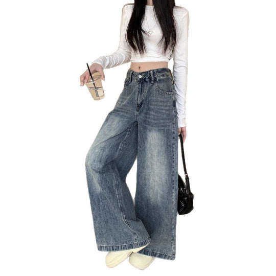Damen Hochtaillierte Weitjeans im trendigen Streetstyle R&B