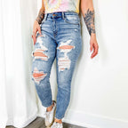 Damen Ripped Denim Jeans R&B