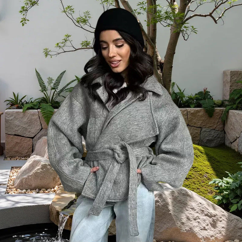 Damen oversized Wickeljacke R&B