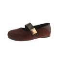 Damen Ballerina-Schuhe mit modischer Schnalle und weichem Wildlederoberteil R&B