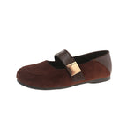 Damen Ballerina-Schuhe mit modischer Schnalle und weichem Wildlederoberteil R&B