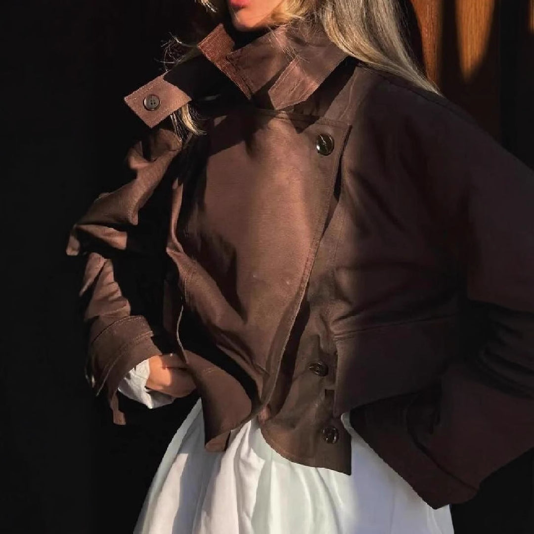 Damen oversized Utility-Jacke mit praktischen Taschen und elegantem Schnitt R&B