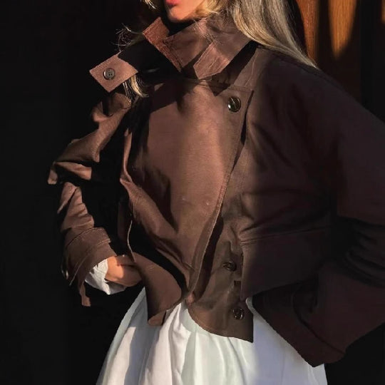 Damen oversized Utility-Jacke mit praktischen Taschen und elegantem Schnitt R&B