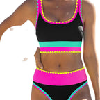 Damen Buntes Sportliches Bikini-Set R&B