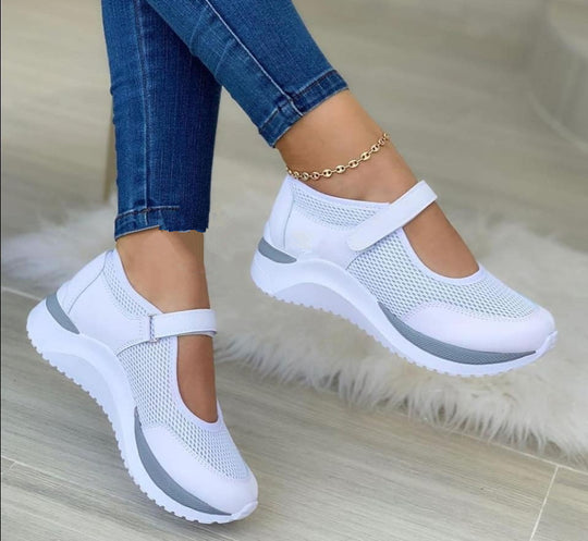 Damen Bequeme und atmungsaktive Sneakers mit verstellbarem Riemen R&B