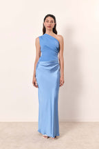 Damen elegantes Abendkleid mit asymmetrischem Schnitt und fließendem Design R&B