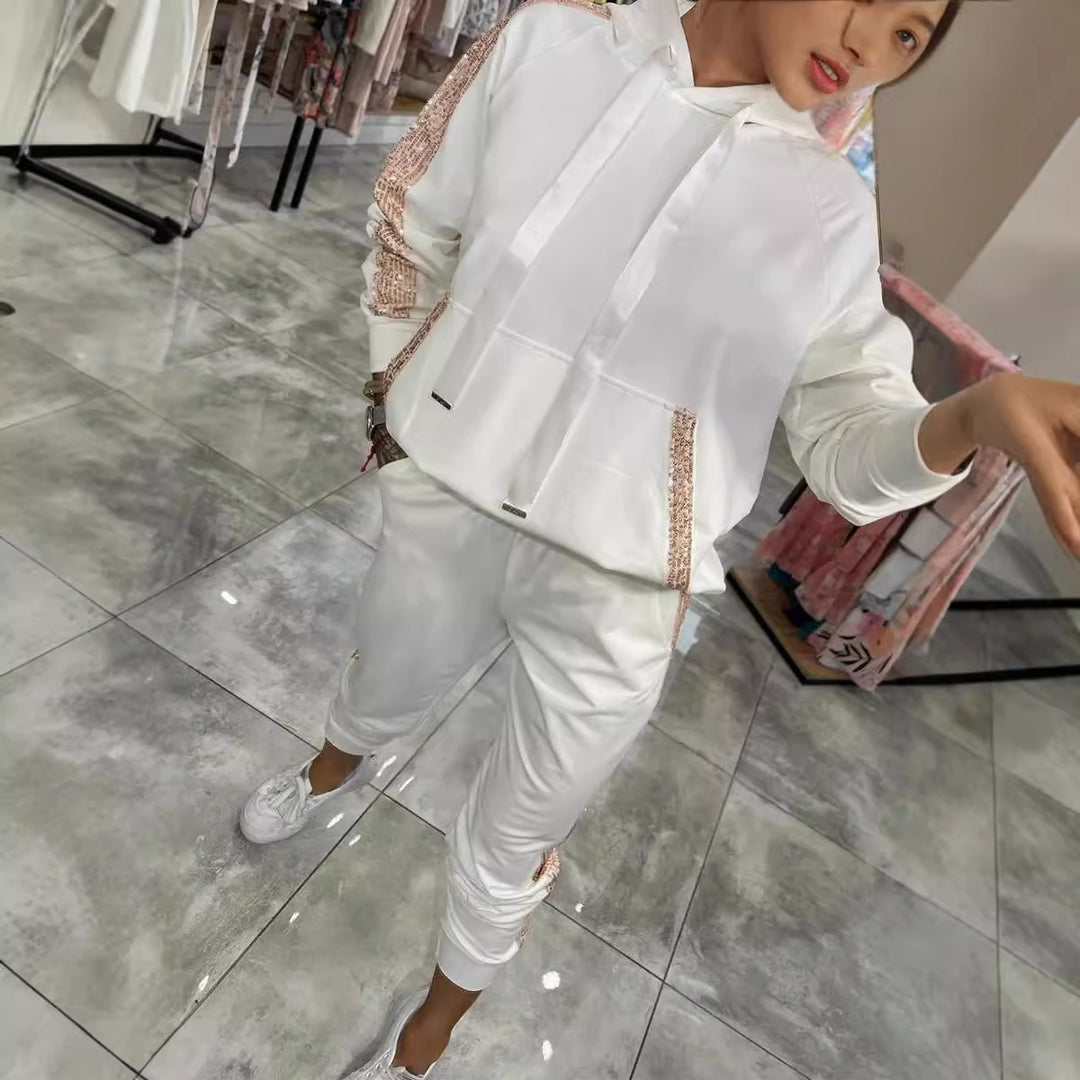 Damen Sportliches Zweiteiler-Set mit Hoodie und Jogginghose R&B