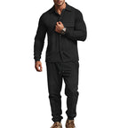 Herren lässiger Freizeitanzug mit feiner Struktur und praktischen Taschen R&B