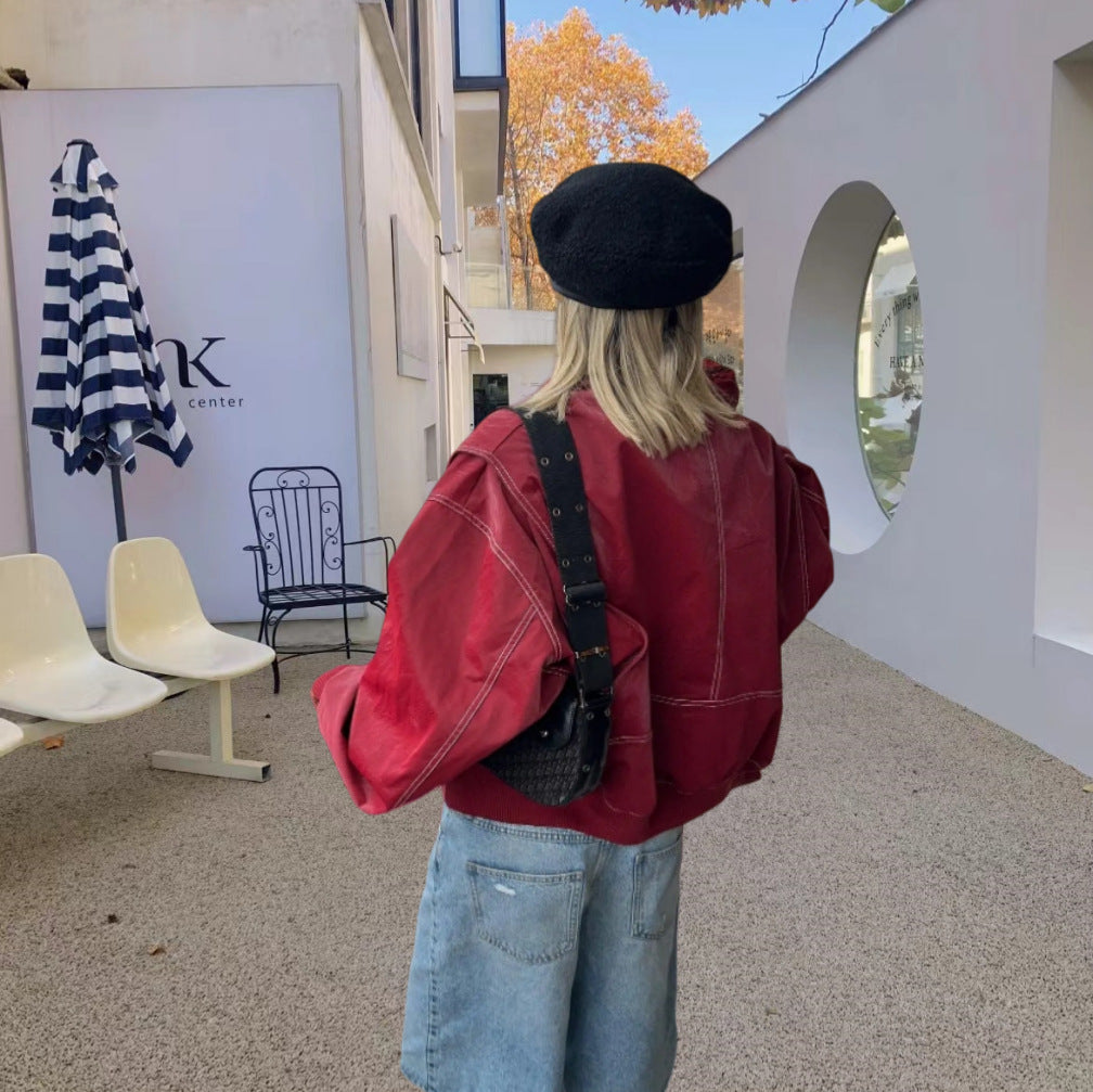 Damen modische Jacke mit trendigen Stickdetails und lässigem Schnitt R&B