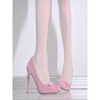 Damen elegante spitze High Heel Pumps mit Schleifenverzierung R&B
