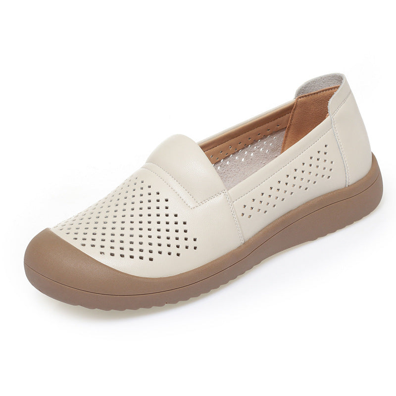Damen bequeme Slip-On Schuhe mit atmungsaktivem Lochdesign und rutschfester Sohle R&B