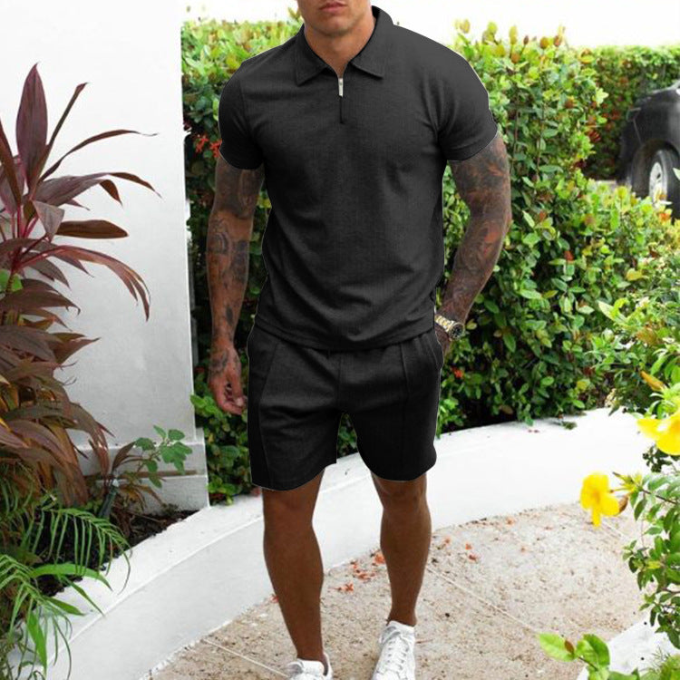 Herren Poloshirt und Shorts Set R&B