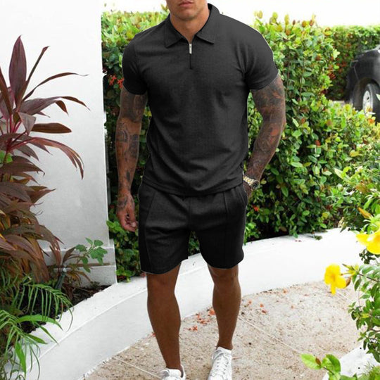 Herren Poloshirt und Shorts Set R&B