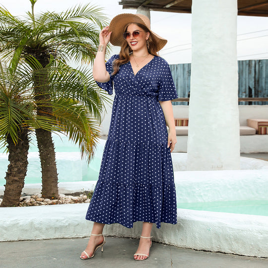 Damen Maxikleid mit trendigem Wickeldesign und feminine Rüschendetails R&B