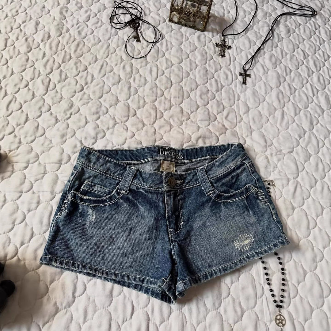 Damen Denim-Shorts mit distressed Details R&B