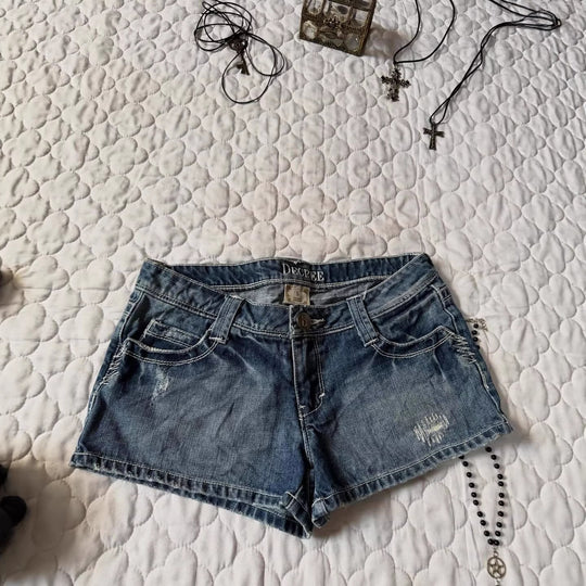 Damen Denim-Shorts mit distressed Details R&B