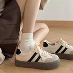 Damen Plattform Sneakers mit sportlichem Design und rutschfester Sohle R&B