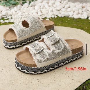 Damen Plattform-Sandalen mit modischem Doppelriemen R&B